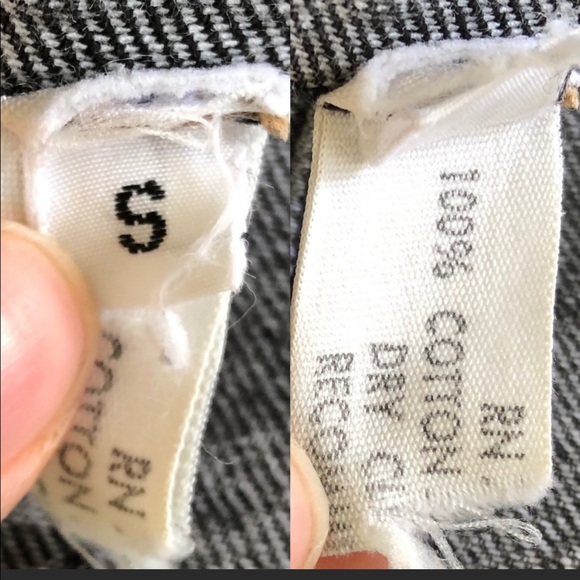 Vintage Black and Gray Floral Denim Jacket - Picture 5 of 6